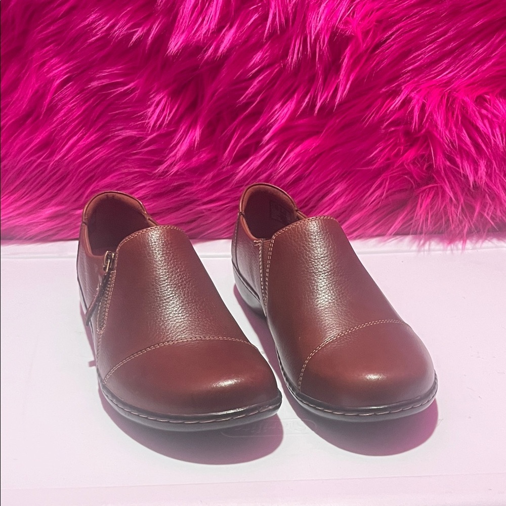 Ladies Clark’s Brown Slip-On Shoes